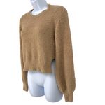 FAVLUX Teddy Knit Textured Sweater Crewneck Beige Tan Size Small Photo 5