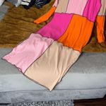 Eloquii New Anya Patchwork Colorblock Bodycon Dress in Pink & Orange Photo 6