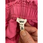 Aerie  Paperbag High Waisted Ruffle Hem Linen Blend Shorts in Bubble Gum Size M Photo 6