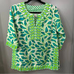 Gretchen Scott  Tunic Top Tropical Resort Wear Leaf Pattern Blouse Sz Small Photo 1
