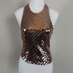 Free People Free People Disco Cami Size Small Rose Gold Sequins Photo 4