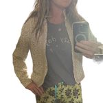 Chico's Chico’s Linen Beige Eyelet Open Jacket Size Medium 8 Photo 8