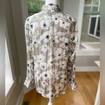 Banana Republic  Gray Striped Floral Button Down Blouse Dress Shirt Size Small Photo 2