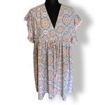 Davi & Dani Womens Dress Size Small Floral Printed V-Neck Mini Boho Silky NEW Photo 1