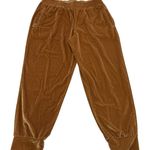 Fabletics Pants Womens Medium Orange Velour Joggers Elastic Waist Pockets Cuffed Photo 0