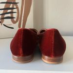 Le Monde Beryl‎ Flat Red Velvet Venetian Italian Slipper Flat Loafers Size 37 Photo 4