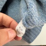 Orvis Charles F  Sweater Womens Medium Blue Mock Neck Cable Knit Wool Blend Photo 3