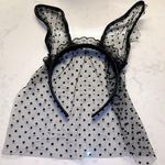 Black Lace Polka Dot Rabbit Ears Headband Halloween Costume Size undefined Photo 0