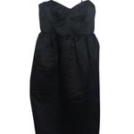 Future Collective Holiday Sweetheart Bubble Satin Midi Dress Black Classic Sz S Photo 0