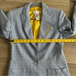 Escada Vintage Light Blue Yellow Plaid Single Button Wool Silk Blazer Jacket 36 Size 6 Photo 7