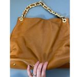 Mark & Graham bag brown leather small initials heavy gold chain soft Photo 6