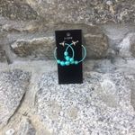 J.Crew  Hoop Aqua Sea Stone 2'' Earrings Photo 2