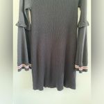 Free People Black Zou Bisou Ribbed Knit Bell Sleeve Sweater Dress Size Small Photo 7