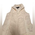 Lands’ End Oatmeal Ivory Puffer Vest Small Sleeveless Quilted Outerwear in GUC White Photo 6