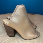 joe's jeans  Honor Open Toe Mule Leather Heels Metallic Rose Gold Women’s 7.5 Photo 1