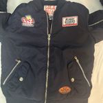Coca Bella Moto‎ Racing Bomber Jacket – Navy Satin Patch Streetwear Y2K Style Blue Size 4 Photo 8