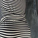 Theory  Twist Front Stripe Pima Cotton Mini Dress Size P (0) Cap Short Sleeve Photo 2