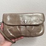 Coach  Champagne Gold Shimmer Metallic Pleated Leather Wristlet Wallet Photo 6