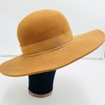 Wide Brim 100% Wool Felt Camel Brown Fedora One Size Hat Explorer Classic Photo 0