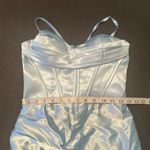 Women’s Light Blue FullLength Prom Party Dress CrissCross Straps Leg Slit Size 2 Photo 6