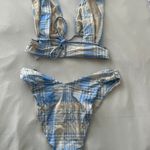 ASOS DESIGN Gathered Bikini Set in Check Print Photo 4