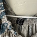 Faded Glory  Y2k Floral Smocked Top Gray‎ Blue Organic Cotton Size M Photo 3