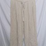 Love Riche Ivory High Waisted Linen Blend Lightweight Cropped Pants size large Photo 0