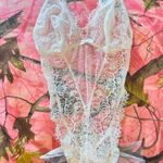 Victoria's Secret y2k 2000s white lace mesh bow bunny tail lingerie bodysuit Photo 0
