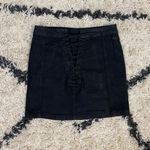 BDG Lace Up Black Denim Mini Skirt Photo 5