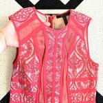 BCBGMAXAZRIA  Shira Red Lace & Mesh Cutout Mini Dress Size 4 Photo 10