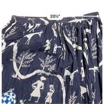 Vintage Navy Blue & White Story Scene Tie Waist Maxi Women Skirt size 2XL Photo 7