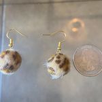 Handmade Cute faux fur Cheetah print Earrings , Brown And Gold drop dangle earrings Photo 1