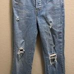 Levi's  Women's Wedgie Straight Distressed Button-Fly Blue Jeans Photo 0