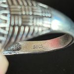 Round black obsidian S925 silver ring size 10.5 Photo 7