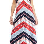 CHAPS Red and Blue Striped Maxi Dress women’s XL Photo 0