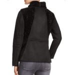 Vince Camuto  Black Shearling Moto Zip Winter Coat Medium New Photo 8