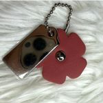 Coach  Silver Tea Rose Flower Floral Bag Charm Hang Tag Photo 1