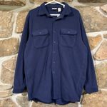 Vintage Navy Blue  Button Down L.L. Bean Fleece Soft Top Photo 0