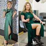 Reformation Gavin Dress Emerald Green Cutout Back Midi with Side Slit Size 2 NWT Photo 12