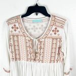 MELISSA ODABASH Natalia White Embroidered Bell Sleeves Lined Mini Dress Medium Photo 6