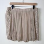 ASTR The Label Off The Shoulder Long Sleeve Top Embroidered Flowy Tan Small Photo 0