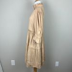 Gretchen Scott Dress Womens Large Beige Teardrop Ultra Suede Tiered Ruffle 3/4 Photo 8