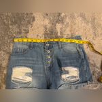 Denim Distressed Women Shorts with the flag Blue Size XL Photo 3