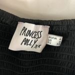 Princess Polly Womens Crop Top Tie Front Wrap Smocked Puff Sleeve Black 0 Photo 4