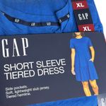 Gap  Short Sleeve Tiered Lightweight Cotton Jersey T-Shirt Mini Dress XL Blue Photo 1