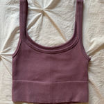 Pink Rose  Purple Ribbed Tank Top Photo 0