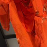 Fig and Flower Orange, burnt orange & gold embroidered Blouse Medium Photo 5