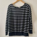 Joie  “Emari' Striped wool blend scoop neck Sweater in black & white Photo 2
