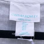 Cynthia Rowley  White Linen Long Puff Sleeve Pearl Button Blouse S Photo 3