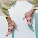 ZARA pink thick strap mule heel sandals blogger style | US 10, EU 41 Photo 1